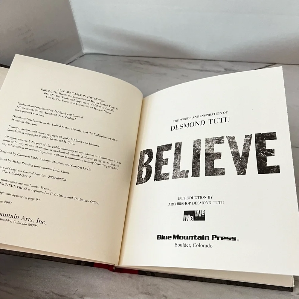 Believe the Words and Inspiration of Desmond TUTU Hard Cover Book